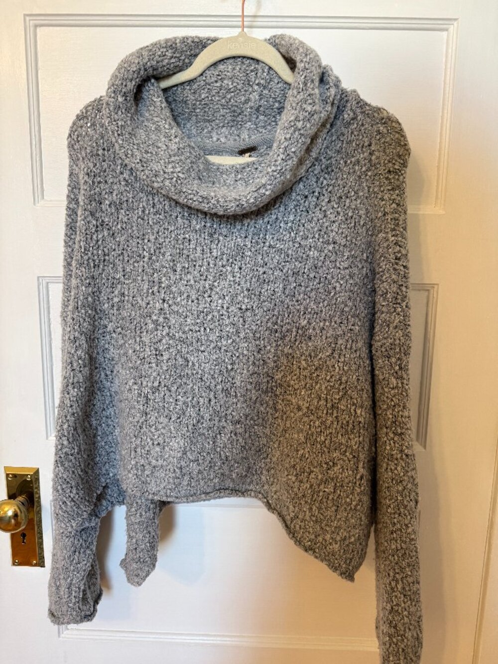 Free People BFF Gray Cowlneck Boxy Sweater - Picture 1 of 4
